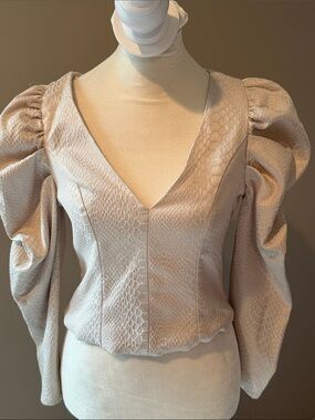Pants Store - Snake Skin tan blouse -